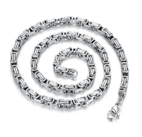 10,3 mm. Manglad kejsarlänk halsband i rostfritt stål. - 2