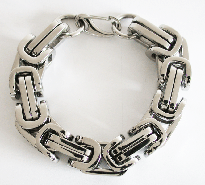 15 mm. Kejsarlänk armband i rostfritt stål. - 2