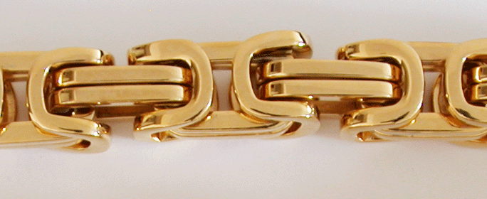 17 mm. Manglad kejsarlänk halsband i guldfärgat rostfritt stål. - 3