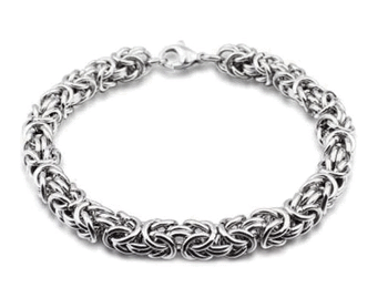6 mm. Rund kejsarlänk armband i rostfritt stål.