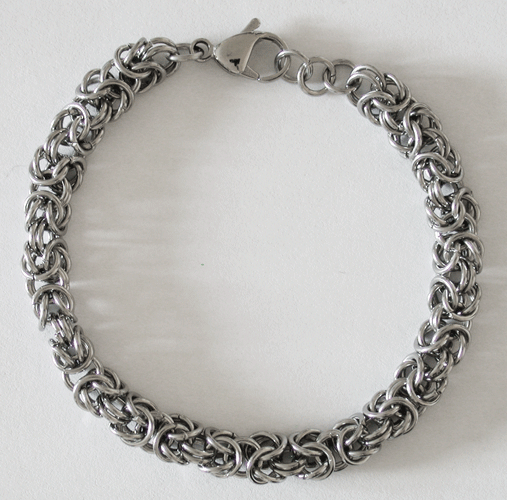 6 mm. Rund kejsarlänk armband i rostfritt stål. - 2