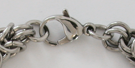 8 mm. Manglad kejsarlänk armband i rostfritt stål. - 3