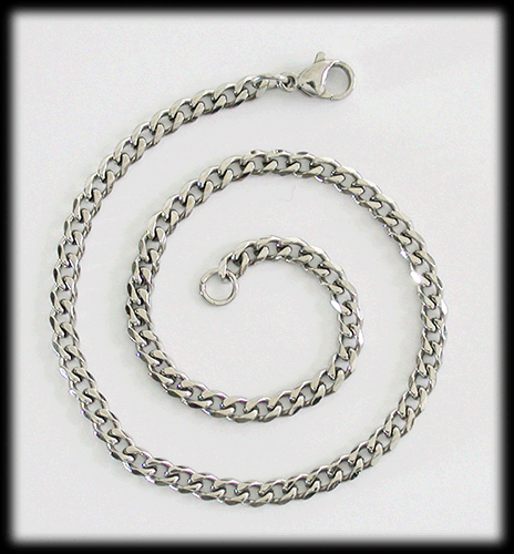 3 mm. Pansarlänk stålarmband / fotlänk. - 2