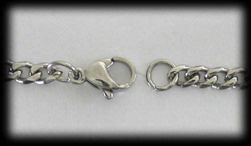 3 mm. Pansarlänk stålarmband / fotlänk. - 4