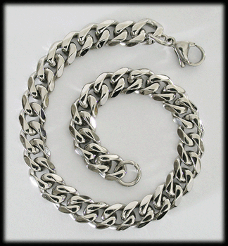 15 mm. Pansarlänk stålarmband.