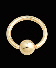 GPBC Guldplaterad Ballclosure ring.
