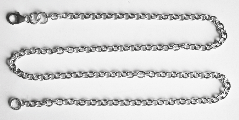 3 mm. Silverkedja - ankarlänk. - 3