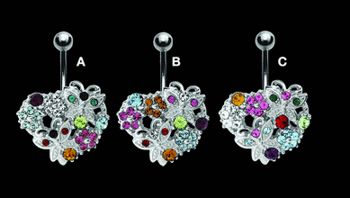 Blomster navelpiercing.