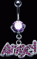 Navelsmycke Angel i strass.
