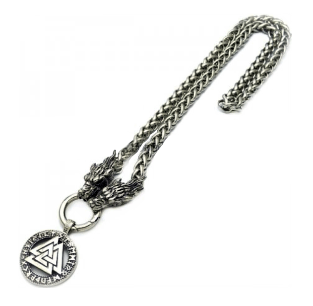 Valknut med runor och Nidhög. - 2