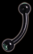 BKMBNDJ  Black steel banana med stenar.