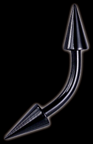 BKBNLC, BKMBNLC Black steel banana med långa koner.