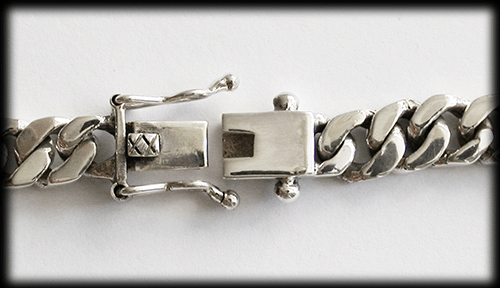8 mm. Pansarlänk armband i Äkta silver. - 3