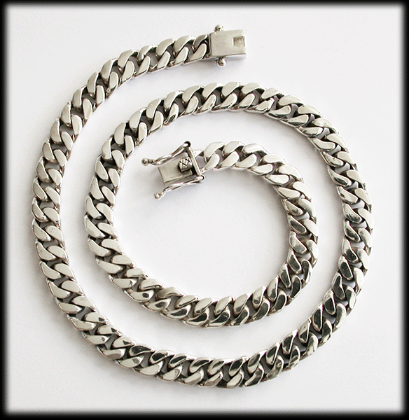 8 mm. Pansarlänk armband i Äkta silver.