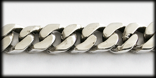 8 mm. Pansarlänk armband i Äkta silver. - 4