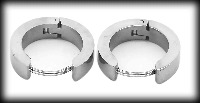 4 x 16 mm. Blanka örhängen i rostfritt stål . - 2