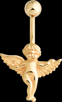 Navelsmycke ängel.
