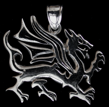 Welsh dragon hänge i Äkta silver.