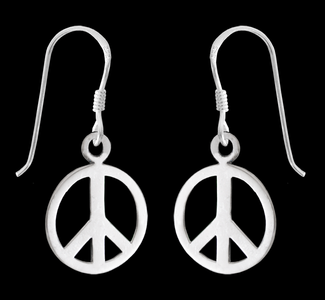 10 mm. Peaceörhängen i Äkta silver.
