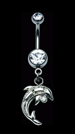 Navelsmycke delfin