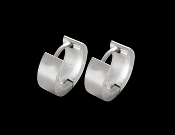 3.8 x 6.5 mm. Små blanka stålörhängen.