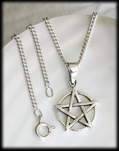 18.5 mm. Litet Pentagram hänge i Äkta silver. - 5