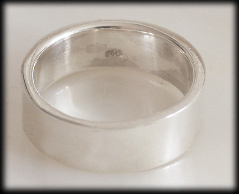 4 mm. Slät platt ring i Äkta silver. - 2