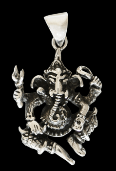 Dansande Ganesh hänge i Äkta silver.