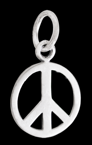 14 mm. Peace smycke i Äkta silver.