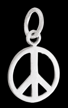 14 mm. Peace smycke i Äkta silver.