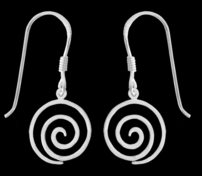Små spiralörhängen i Äkta silver.