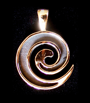 Bronshalsband med spiral.