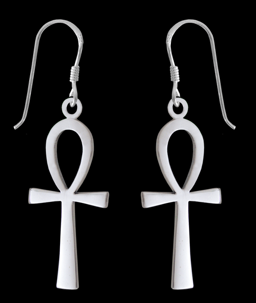 21 mm. Stora Ankh örhängen i Äkta silver.
