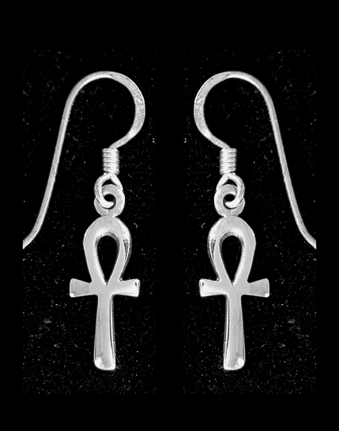 15 mm. Små Ankh örhängen i Äkta silver.