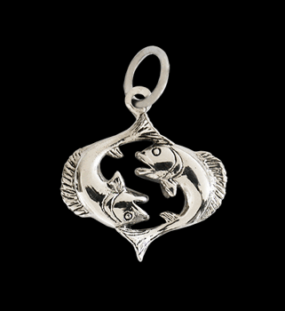 1.5 gr. Stjärntecken halsband - fiskarna i Äkta silver.