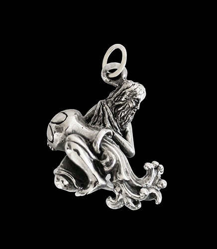 1.8 gr. Stjärntecken halsband vattumannen i Äkta silver.