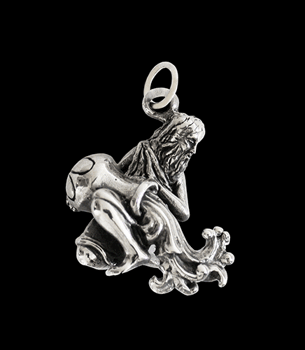 1.8 gr. Stjärntecken halsband vattumannen i Äkta silver.