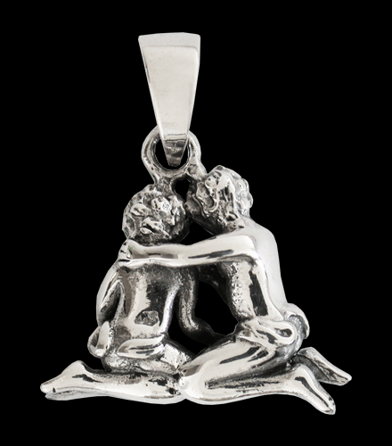 4.9 gr. Stjärntecken halsband tvillingarna i Äkta silver. - 2