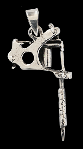 Tatueringsmaskin - Tattoogun hänge i Äkta silver. - 2