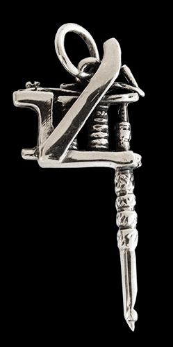 Tattoogun i halsband i Äkta silver. - 2