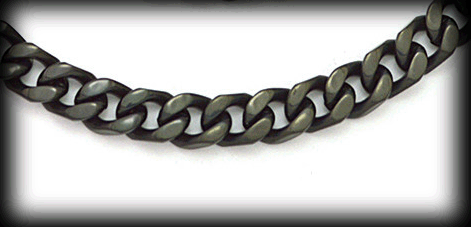 5 mm. Pansarlänk armband i svart stål. - 3