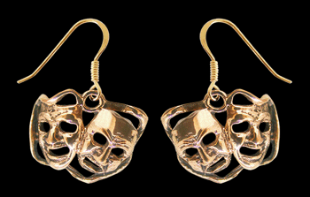 Teatermasker brons örhängen.