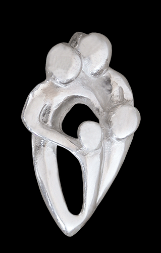 Familjelycka silverhalsband. - 2