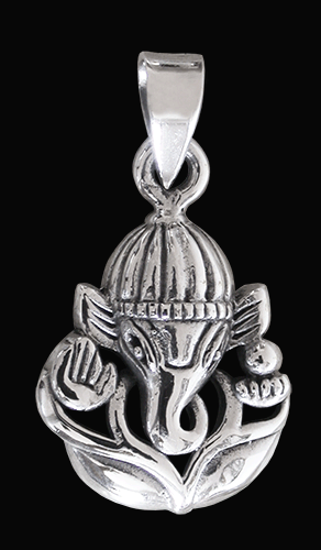 Ganesh i Lotusblomma i Äkta silver. - 2