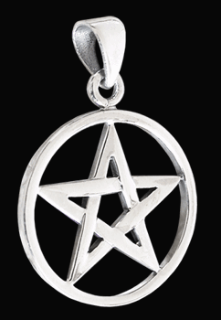 23 mm. Pentagram halsband / Pentagram hänge i Äkta silver.