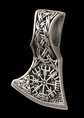 Yxa med rungaldrar - Yxa halsband i Äkta silver. - 2