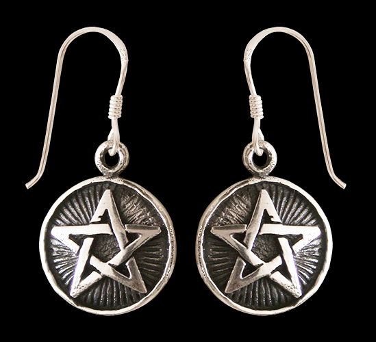 Pentagram örhängen i Äkta silver.