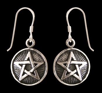 Pentagram örhängen i Äkta silver.