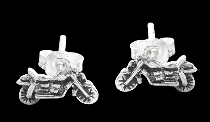 Motorcyckel örhängen i Äkta silver.