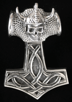 84.5 mm. Jätte-hammare - Tors hammare i Äkta silver.